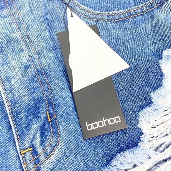 Boohoo Jenna High Rise Denim Mom Shorts 6 - Picture 5 of 7